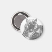 Aimant Tigre noir et blanc (Recto/Verso)
