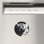 Aimant Tigre noir et blanc Pop Art (In Situ (Lave-vaisselle))