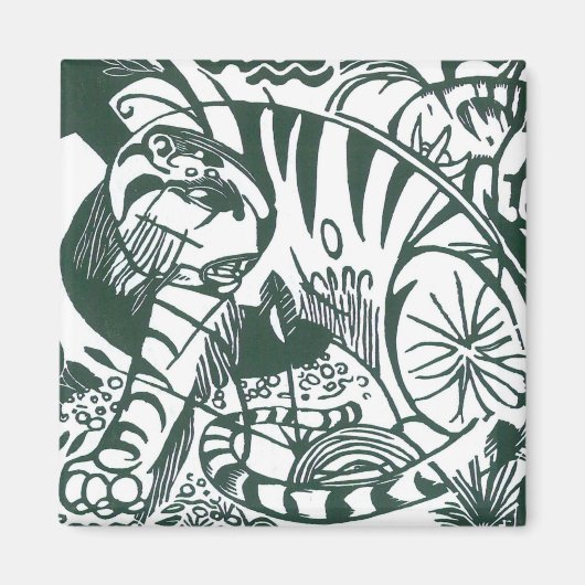 Aimant Tigre par Franz Marc, Art de l'expressionnisme vin (Devant)