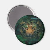Aimant Tigre se cachant dans le feuillage (Recto/Verso)