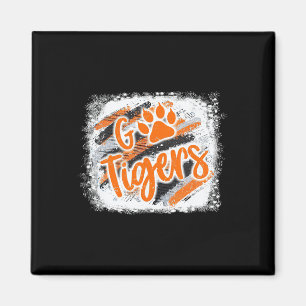 Aimant Tigres Éclaboussent L'esprit Scolaire Orange Noir
