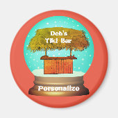 Aimant Tiki bar plage d'été thème de la neige globe (Devant)