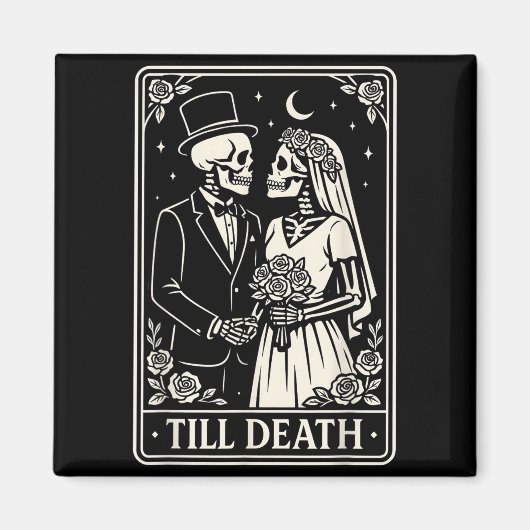 Aimant Till Death Skeleton Love Couples Gothic Wedding Br (Devant)