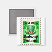 Aimant Timbre de première classe Galway Irlande (Recto/Verso)