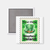 Aimant Timbre de première classe Wexford Irlande (Recto/Verso)
