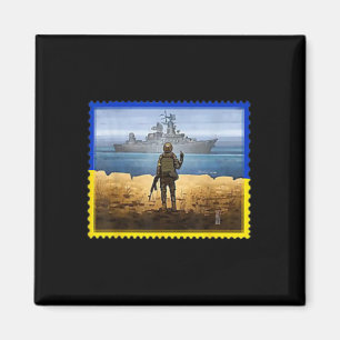 Aimant Timbre-poste vintage rétro Ukraine Drapeau Ukraini