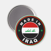Aimant timbre rond étiquette du drapeau irak (Recto/Verso)