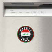Aimant timbre rond étiquette du drapeau irak (In Situ (Lave-vaisselle))