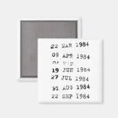Aimant Timbres de bibliothèque Date d'échéance 1984 (Recto/Verso)
