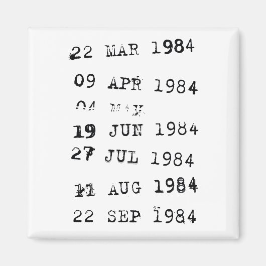 Aimant Timbres de bibliothèque Date d'échéance 1984 (Devant)