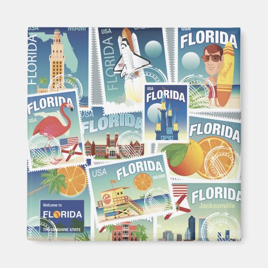 Aimant Timbres de Floride (Devant)