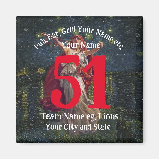 Aimant TimeMachine Pub Bar Grill Name Number Your Name (Devant)