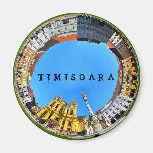 Aimant timisoara ville roumanie union carré panorama piat (Devant)