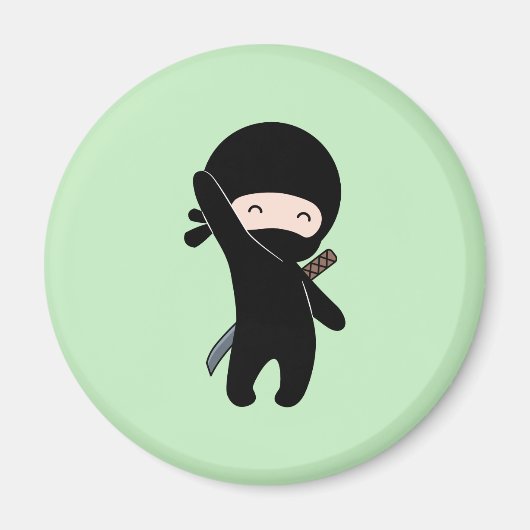 Aimant Tiny Happy Ninja sur Vert (Devant)