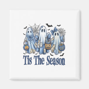 Aimant Tis Season Blue Patchwork Ghost Citrouille Éffraya