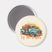 Aimant 'Tis The Season - Camion rustique avec Citrouilles (Recto/Verso)