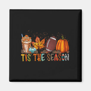 Aimant Tis The Season Pumkin and Spice Football Hallowee