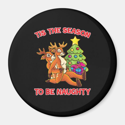 Aimant Tis The Season To Naughty Rudolph Reindeer Couple (Devant)