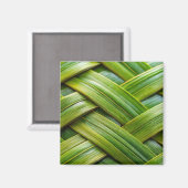 Aimant Tissu de bambou vert frais (Recto/Verso)