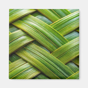 Aimant Tissu de bambou vert frais