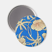 Aimant Tissu de soie japonaise - bleu et beige (Recto/Verso)