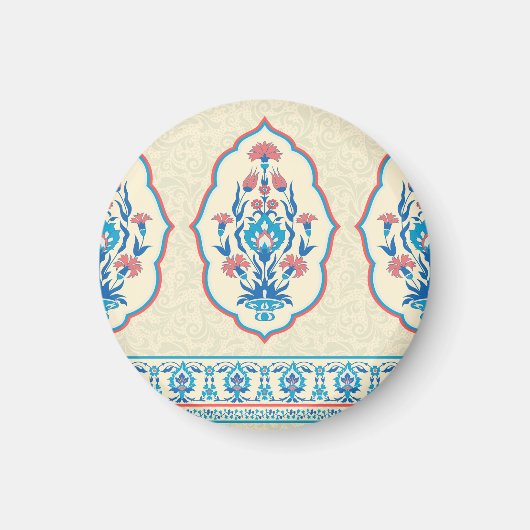 Aimant Tissu floral ethnique : Élégance transparente (Devant)