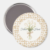 Aimant Tissu Panier Blanc Crème (Recto/Verso)
