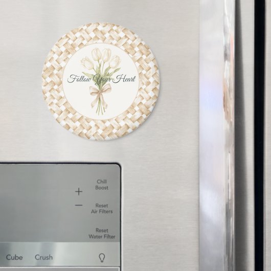 Aimant Tissu Panier Blanc Crème (In situ (réfrigérateur))