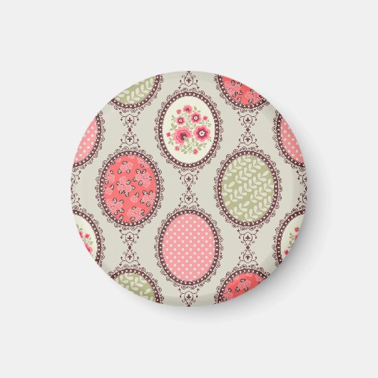 Aimant Tissu vintage : Patchwork Design sans faille. (Devant)