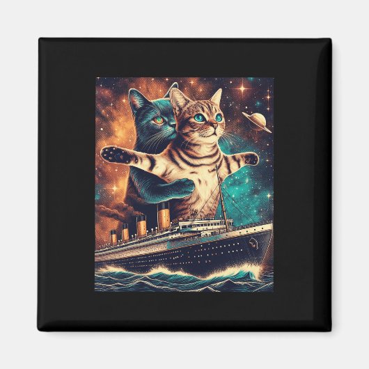 Aimant Titanic Cats Funny Tee (Devant)