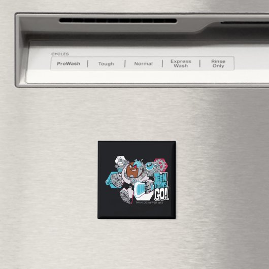 Aimant Titans Ados, allez ! | Graphique Arsenal de Cyborg (In Situ (Lave-vaisselle))