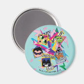 Aimant Titans Ados, allez ! | Retro 90's Group Collage (Recto/Verso)