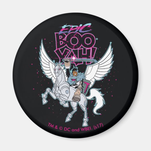 Aimant Titans Ados, allez ! | Warrior Cyborg équitation P (Devant)