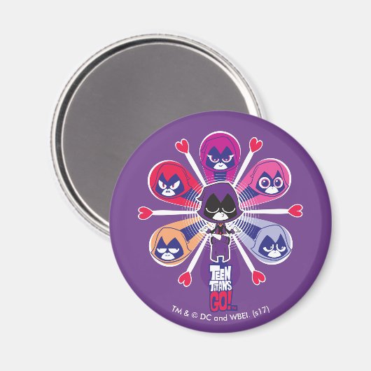 Aimant Titans Ados, partez ! | Emoticlones de Raven (Recto/Verso)