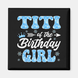 Aimant Titi de la fille d'anniversaire Flocons de neige H