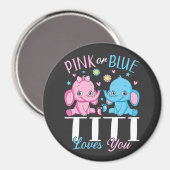 Aimant Titi rose Ou Bleu Vous Aime Cercle Baby Éléphant (Recto/Verso)