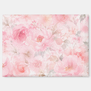 Aimant Titre Blush Bloom Aquarelle Florale