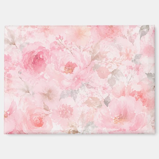 Aimant Titre Blush Bloom Aquarelle Florale (Recto)