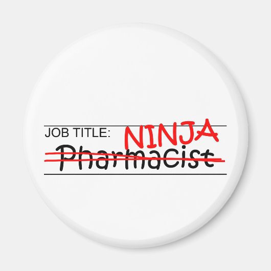 Aimant Titre de l'emploi Ninja - Pharmacien (Devant)