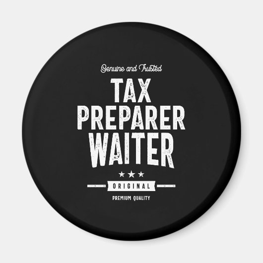 Aimant Titre du travail du préparateur fiscal (Devant)