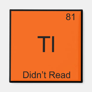 Aimant TL;DR Symbole d'élément de chimie Drôle TLDR