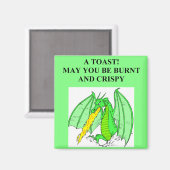 Aimant toast de dragon d'imaginaire (Recto/Verso)
