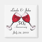 Aimant Toast rouge à l'amour (Devant)