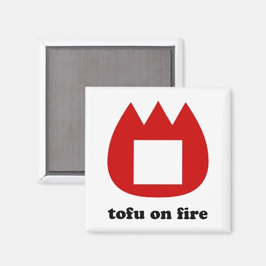 Aimant 📛 tofu en feu (Recto/Verso)