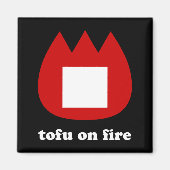 Aimant 📛 tofu en feu (Devant)