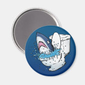 Aimant Toilette Shark Funny Blue Cartoon (Recto/Verso)