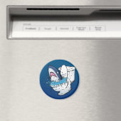 Aimant Toilette Shark Funny Blue Cartoon (In Situ (Lave-vaisselle))