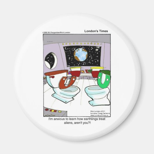 Aimant Toilettes De L'Espace Extérieur Drôle Cartes De Mu (Devant)