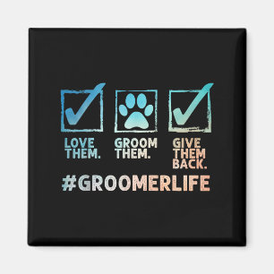 Aimant Toiletteur de chien cool Art pour hommes femmes To