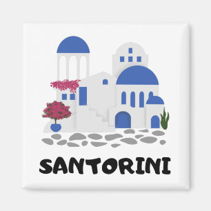 Aimant Toit bleu de Santorin Grèce